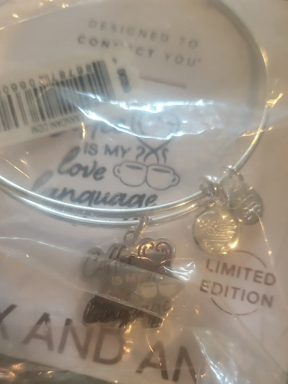 Alex Ani Limited Edition Bracelet Sealed Boxed Coffee Is My Love Langage